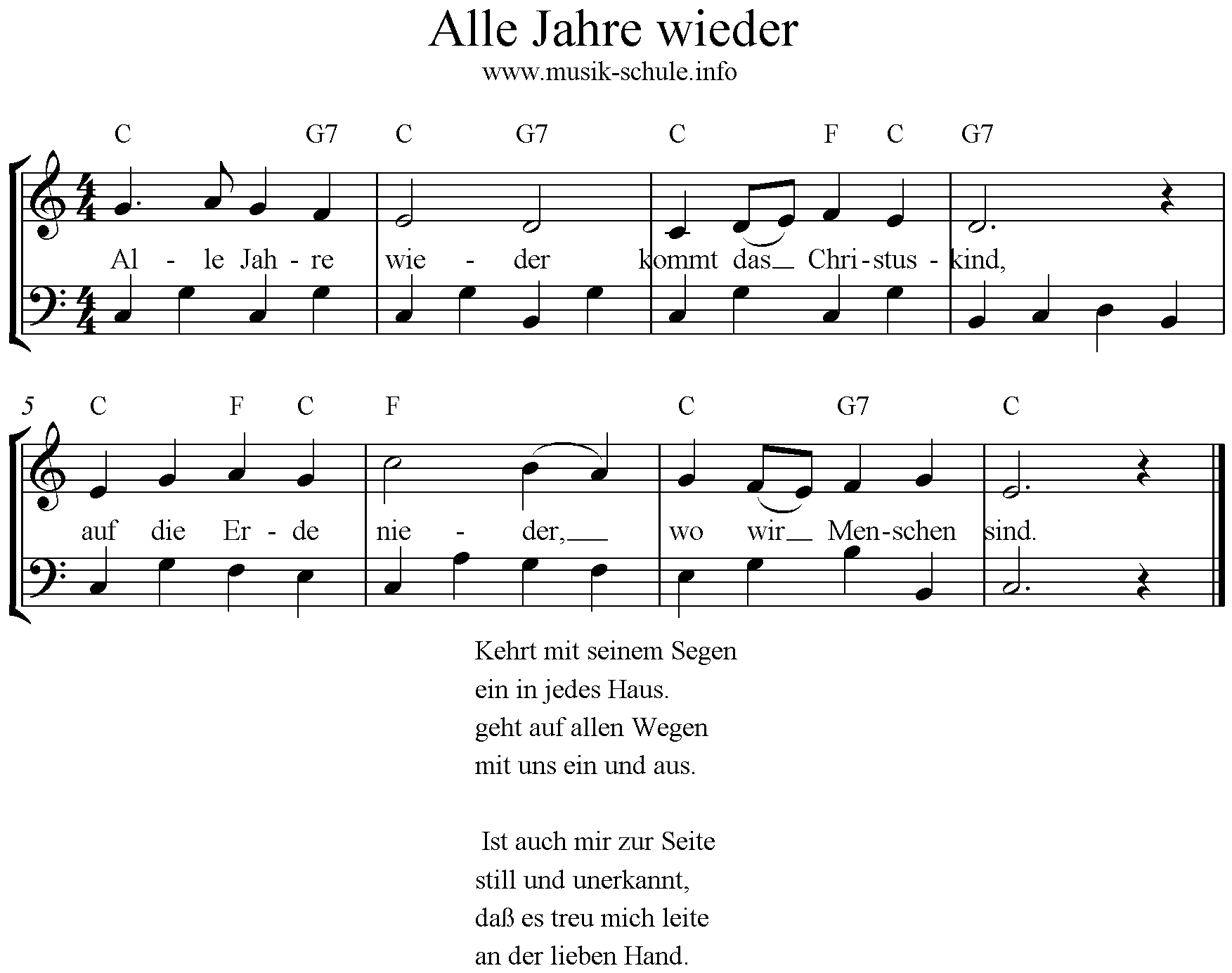 Alle Jahre wieder - Klavier